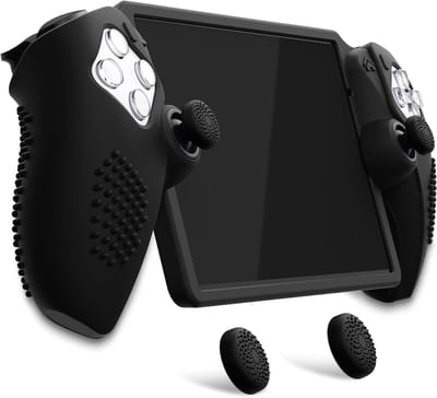 SnelShoppen - Silicone Beschermhoes PS Portal met Thumb Grips - Zwart (3D Studded Edition) - Anti-slip Controller Cover voor Gaming - Optimaal Grip Co