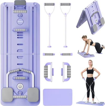 Foompad® - Pilates Board - Set - Reformer - Opvouwbaar - Paars - Incl. Telefoonhouder!