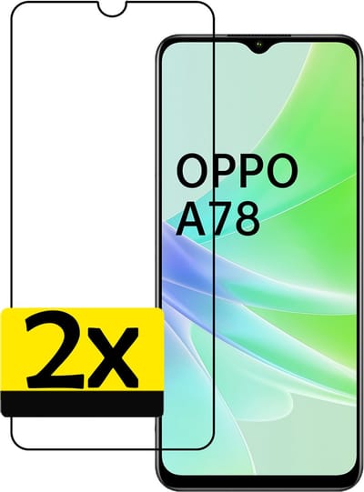 Screenprotector - Geschikt voor OPPO A78 5G - 2 Stuks - Full Cover - Beschermglas - Gehard Glas - Tempered Glass - Screen Protector