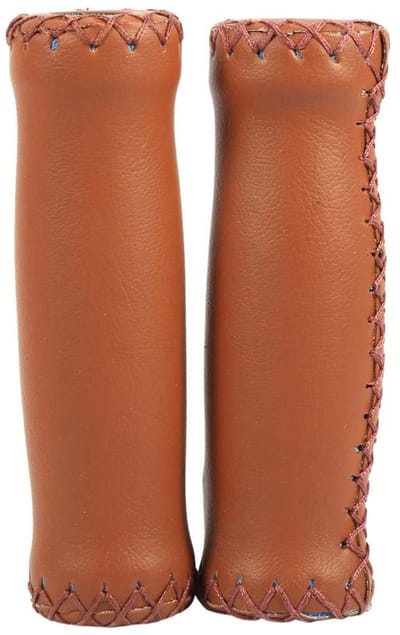 aladdien - Fietshandvat - Retro lederen fietsstuurgrepen - Ergonomisch ontwerp - Kunstleer - Antislip grip - Geschikt voor fietsen - Drie kleuren