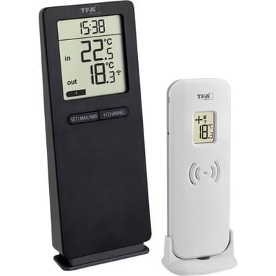 TFA Dostmann Funk-Thermometer LOGOneo 30.3071.01 Draadloze thermometer digitaal Zwart