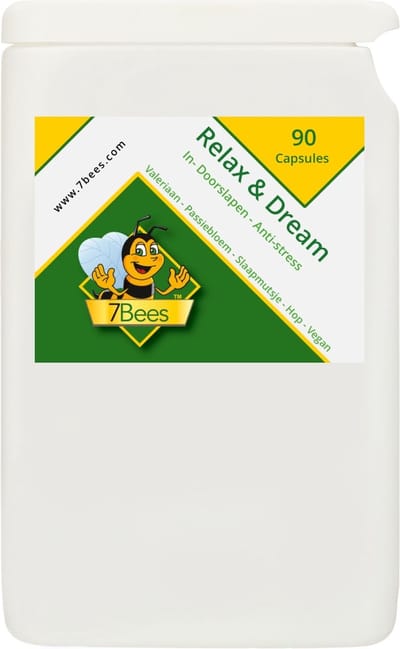 Relax&Dream  - 90 capsules - Valeriaan - Passiebloem - Slaapmutsje - Hop - In-door slapen - 100% plantaardig - Extra krachtig
