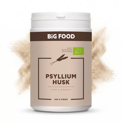 Big Food - Psyllium Husk Vezels - 400g (99% puur) - Zeer zuiver en hoge kwaliteit - Voor een stabiele darmflora - Bewezen kwaliteit