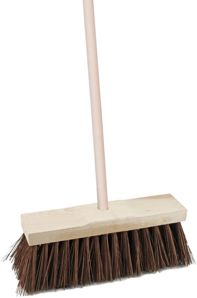 Sorex Straatbezem Bassin van hout - 34 cm - harde vezels - buitenbezem - Luxe kwaliteit - Steel 120 cm- Voor beton/keramische tegels - Geen krassen