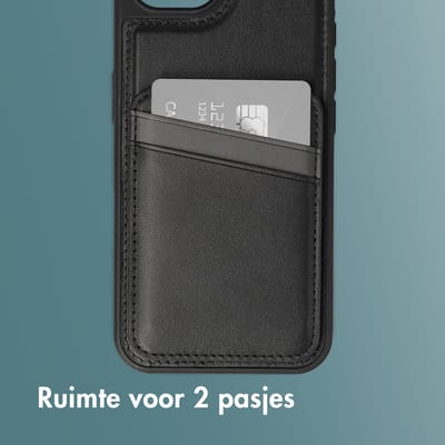 imoshion Hoesje - Geschikt voor Apple iPhone 17e / 16e - Backcover met kaarthouder en stand - Zwart