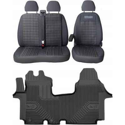 FROGUM No.77 - Stoelhoezen + Automatten voor Opel Vivaro A (2001-2014) - Perfecte Pasvorm - Duurzaam & Veilig