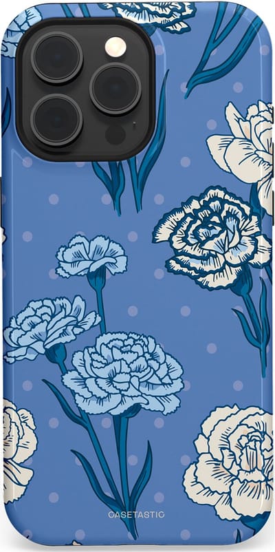 Casetastic hoesje geschikt voor Apple iPhone 15 Pro Max - MagSafe - Dubbellaagse bescherming - Anjer melange - Fashion Case - Lavendel Petrol Zilver