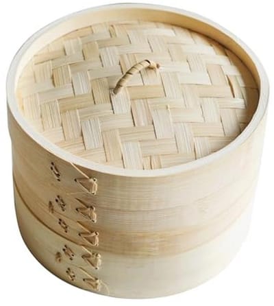 Bamboe Stoomboot 2 Tier Ø20cm - Voedsel Stoommand voor Dim Sum, Groente en Bao Buns