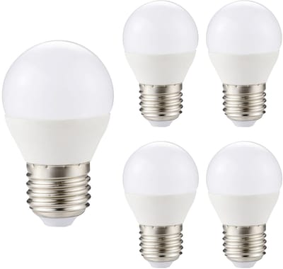 Kobi LED Lamp Mini Bolvorm E27 4.5W - 420lm - 3000K - 230V - Voor Bureau, Bedlamp of Nachtverlichting - 5 stuks