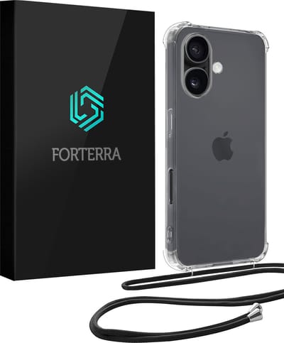 Hoesje Geschikt voor Apple iPhone 16 - Met Koord - Shock Proof - Siliconen Case - Telefoonkoord - Back Cover - Telefoon Hoes Shockproof - Telefoonketting - Transparant