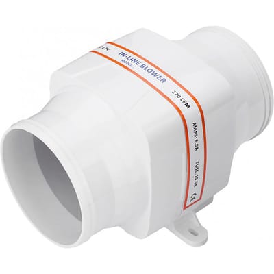 4In In Line Marine Bilge Luchtblazer Stille Sterke Ventilator voor Jacht Caravan zwart
