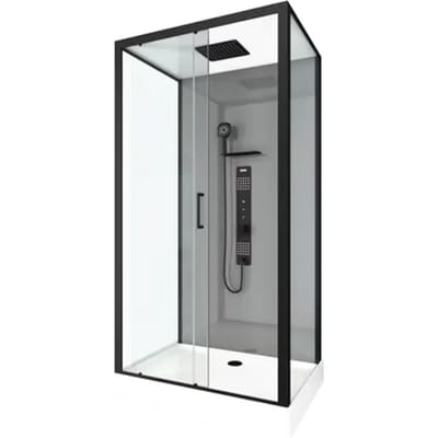 Aurlane Douchecabine Trendy - Rechthoek - 80x110x215cm - Zwart Mat