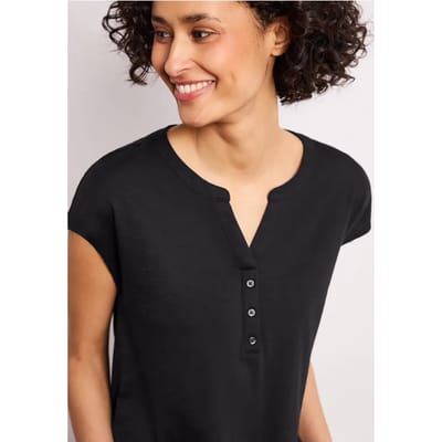 Shirt met losse schouders en gespleten hals