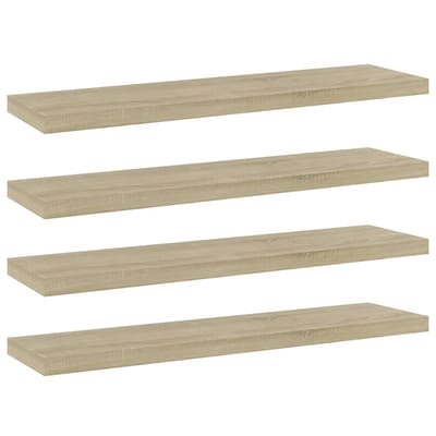 vidaXL - Wandschappen - 4 - st - 40x10x1,5 - cm - bewerkt - hout - sonoma - eikenkleurig