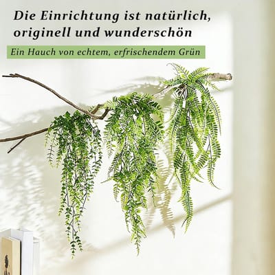 Kunstplanten, 5 stuks hangplanten, kunstplanten, kunstplanten, kunstplanten, kamerdecoratie, voor binnen en buiten, kantoor, woonkamer, wanddecoratie
