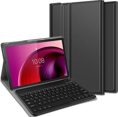 Just in Case tablet Hoes met Toetsenbord geschikt voor Lenovo Tab M10 (5G) - AZERTY Bluetooth Keyboard Case - Zwart