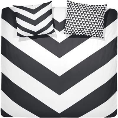 incompleet : Damai Dekbedovertrekset katoen 240 x 200/220 cm chevron black