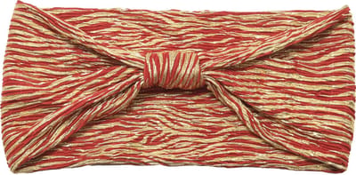 Emilie collection – Haarband – Rood - Goud – Glitterstof – Elastisch – Strikdetail