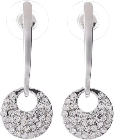 Behave - Zilverkleurige oorsteker met steentjes - Fashion sieraden