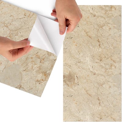 Tulup Meubelfolie - Marmertextuur Decoratiefolie Zelfklevend - 65x130 cm - Beige Meubelfolie - Plakfolie Meubels - Minimalist Meubelfolie - Decoratiefolie Zelfklevend - Slaapkamer decoratie - Texturen