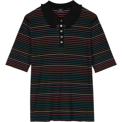 Paul Smith Womens Knitted Ss Top Black Maat: S | Poloshirts Outlet | Dames | Zwart