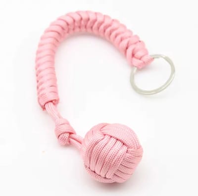 Actie4you® - Fist - Apenvuist - Zelfverdediging Sleutelhanger - Paracord - Stalen Bal – Roze
