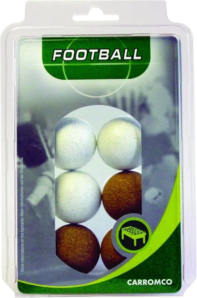 6 Tafelvoetbal Ballen - 3x Natuurkurk & 3x Witte Kurk - Standaard Maat 34mm