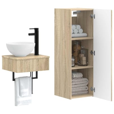 vidaXL - Badkamermeubel - Set - 2 - st - Sonoma - Eiken - 33 - x - 34,5 - x - 100 - cm