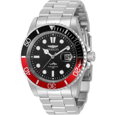 Invicta Pro Diver 50829 Herenhorloge - Quartz Uurwerk - Roestvrij Staal met Zwarte Wijzerplaat - 42 mm