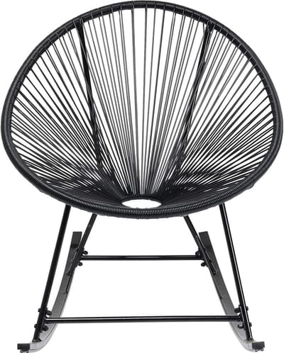 Schommelstoel - Buitenstoel - Ontspannen Buiten - Spatwaterdicht - 73 x 95 x 85 cm - Zwart