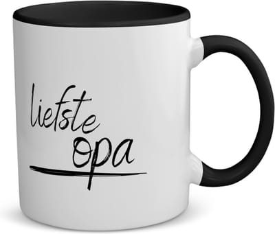 Akyol - liefste opa koffiemok - theemok - zwart - Opa - de liefste opa - verjaardagscadeau - verjaardag - cadeau - cadeautje voor opa - opa artikelen - kado - geschenk - gift - 350 ML inhoud