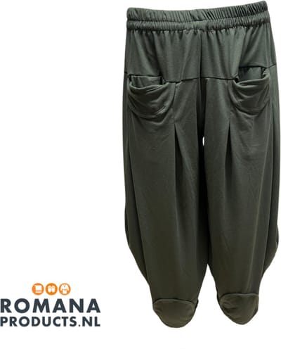 Romana Products Sauna Broek - Loungewearbroek - Yogabroek - Pofbroek - Donker Groen - 99cm