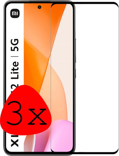 Screenprotector - 3 Stuks Geschikt voor Xiaomi 12 Lite - Full Cover - Beschermglas - Gehard Glas - Tempered Glass - Screen Protector