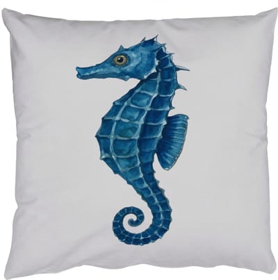 Sierkussens - Kussentjes Woonkamer - 50x50 cm - Zeepaardje - Staart - Blauw