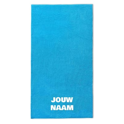 Strandlaken met naam turquiose 100x200cm
