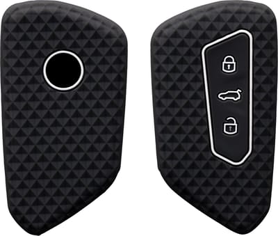 kwmobile autosleutel hoesje geschikt voor VW Golf 8 3-knops autosleutel hoes - TPU autosleutel behuizing - Beschermende auto sleutel case - Sleuteletui in zwart / wit