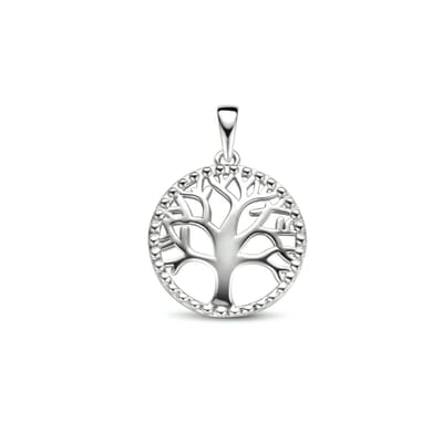 Zilveren Levensboom Hanger | Gerhodineerd 925 Sterling Zilver | Ø16 mm | Gepolijst | Jonline
