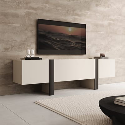 Meubella - Torevia - TV-Meubel - Beige - 200x41x58 cm