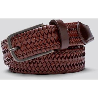 Meyer Riem Braid Elastic Super Stretch Leather Dark Brown / male