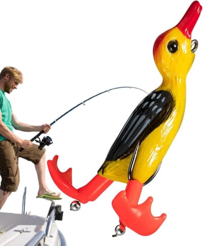 Eendenlokmiddel Zacht Kunstaas - Topwater Lure - Vissen Op Baars - Maakt Spat Geluid - 9 cm - Geel