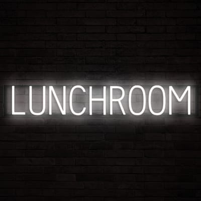 LUNCHROOM - Lichtreclame Neon LED bord verlicht | SpellBrite | 92,86 x 16 cm | 6 Dimstanden & 8 Lichtanimaties | Reclamebord neon verlichting