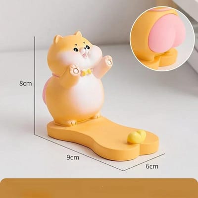 Support de téléphone en forme de cochon et de chien rose, décoration de table, figurines créatives, décoration de bureau, de chambre à coucher, accessoires de décoration pour la maison orange