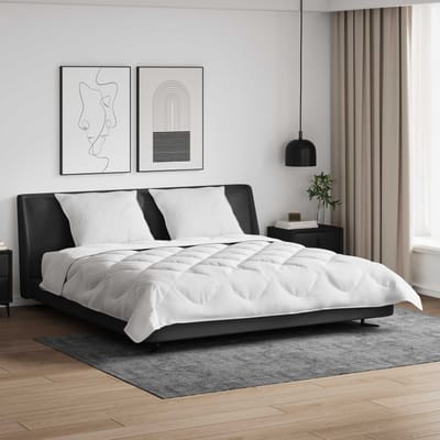 vidaXL - Dekbed - met - Kussens - met - kussen - 3 - st - Wit - Microvezel