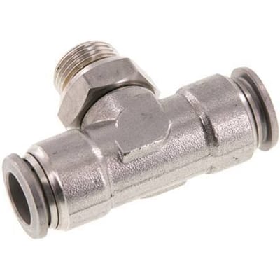 12mm x G3/8'' inline T-stuk RVS Insteekfitting Buitendraad FDA Draaibaar FKM