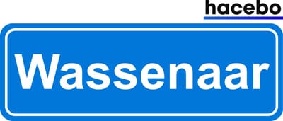 Hacebo - Plaatsnaam Sticker - 29x10 CM - Wassenaar sticker - Verkeersborden sticker - grappige cadeaus - Wassenaar