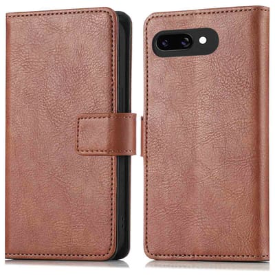 imoshion Hoesje - Geschikt voor Google Pixel 9a - Luxe Bookcase - Bruin