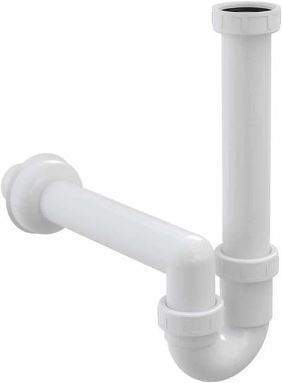 Afvoergarnituur Buissifon - Spoelbak Afvoer - Geurafsluiting - Met Apparaataansluiting - 15 inch - Wit
