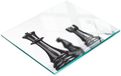 Multifunctioneel decoratief glazen schaakbord voor in de keuken, 60x52 cm