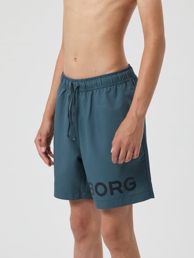 Björn Borg Zwembroek Jongens - Zwemshort Kinderen - Recycled Polyester - Grijs/Groen - Maat 122-128