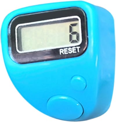 Vingerteller Clicker Ring - Digitale Teller - Goederen Tellen - Stille Klik - 5 Cijfers - Zeeblauw